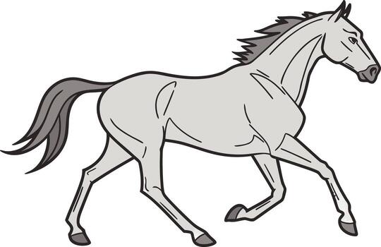 Lifelike horses running design with dynamic energy High quality horses running image for nature projects vector