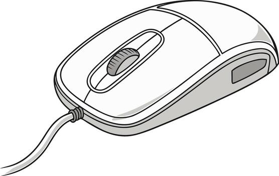 High quality computer mouse image for digital projects Modern computer mouse illustration showing fine details vector