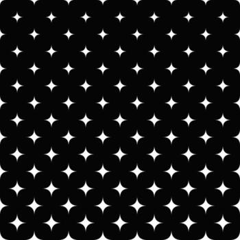 Geometrical repeating star pattern background design - abstract black and white graphic with curved stars vector