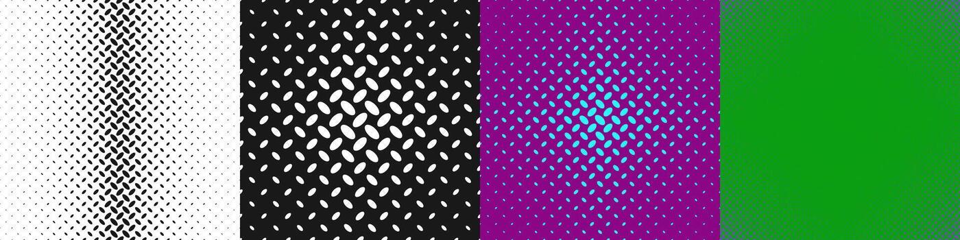 Colorful dot patterns in four variations vector