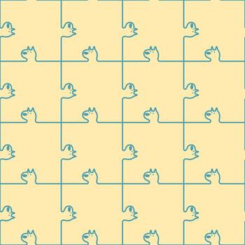 sin costura mínimo línea perro repetir modelo en amarillo tartán a cuadros antecedentes vector