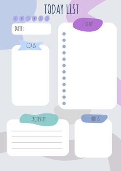Daily planning list for organizing activities vector