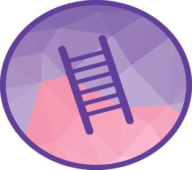 Ladder icon in a geometric circle, perfect for construction, repair, maintenance, home improvement, and safety projects. Modern and clean design for versatile creative uses vector