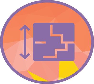 Floor plan icon with height indicator, perfect for architecture, real estate, construction, and interior Clean, minimal, and versatile symbol vector
