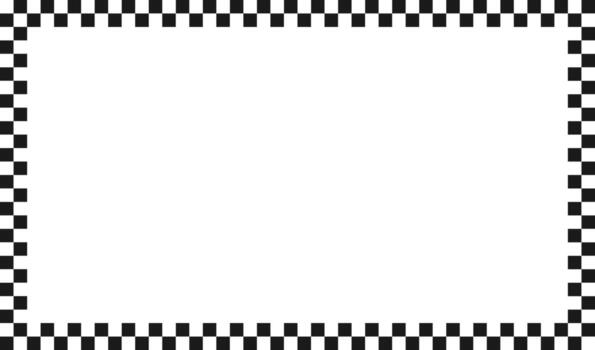 Checkered rectangle frame. Square race checker flag pattern. Checkerboard pattern. Black and white rally chess square pattern. Finish race frame. illustration on white background vector