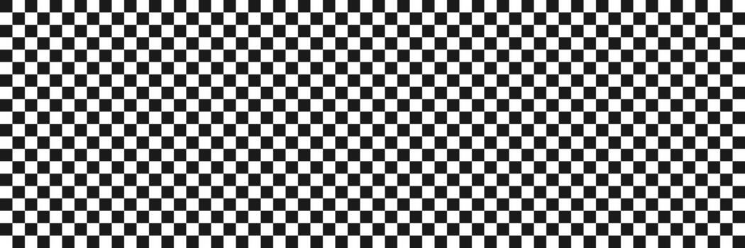 Race checker flag seamless pattern. Black and white rally texture. Checkerboard finish f1 design pattern. Squared grid. Illustration on white background vector