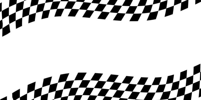 Race checker flag background. Finish check rally background. Wavy chessboard pattern. Hippie twisted gingham checkerboard frame. illustration isolated vector