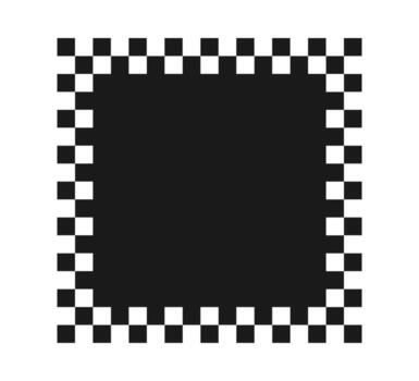 Checkered rectangle frame. Square race checker flag pattern. Checkerboard geometric pattern. Black and white rally chess square pattern. Finish race frame. illustration on white background vector