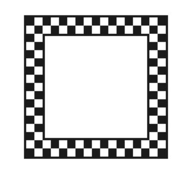Checkered rectangle frame. Square race checker flag pattern. Checkerboard geometric pattern. Black and white rally chess square pattern. Finish race frame. vector