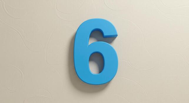Tech-Inspired 3D Six Number Design photo