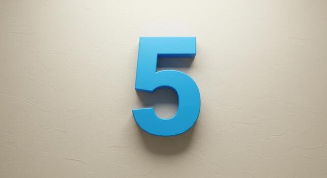 Tech-Inspired 3D Five Number Design photo