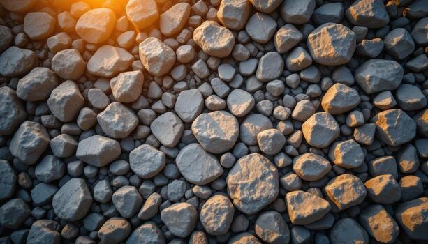 Black Pebbles Between Concrete Grooves photo