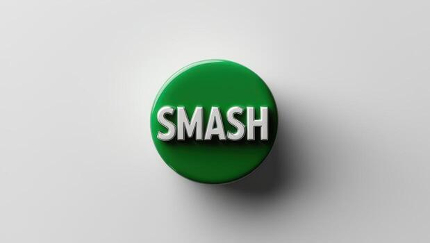 Minimal Round Smash Button Icon with isolated backgorund photo