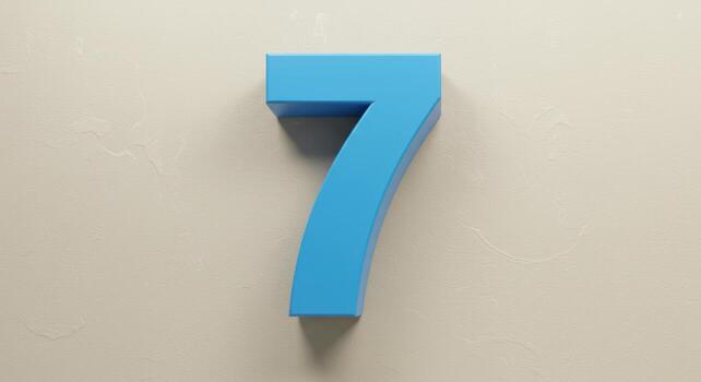 Number Seven Embossed with Depth photo