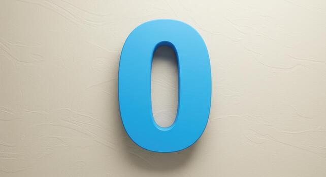 Stylish 3D Blue Zero Concept photo