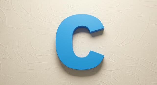3D Alphabet C on Neutral Wall photo