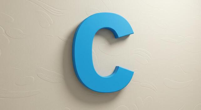 Bold Blue Letter C Typography Design photo