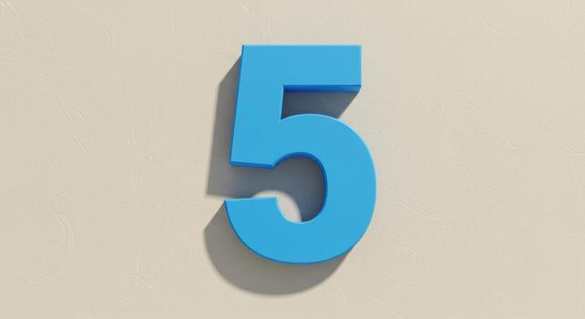 Artistic Number Five in Blue Hue photo