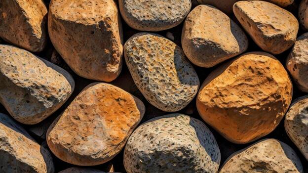 Brown Smooth Rocks Close View photo