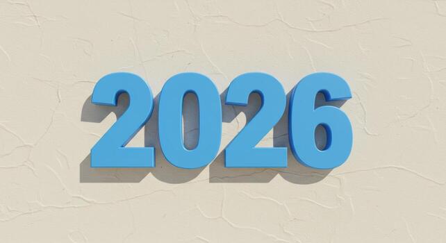 Vibrant 2026 Year with Tech Font photo
