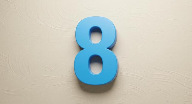 Number Eight Embossed with Depth photo