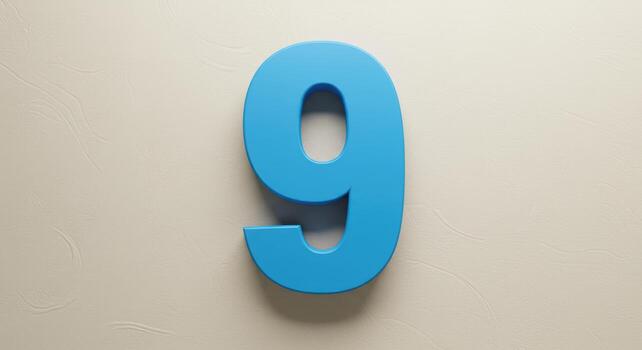 Number Nine Stylish Flat Wall Render photo