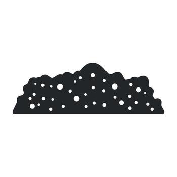 Coal seam silhouette with textured surface and circular patterns vector
