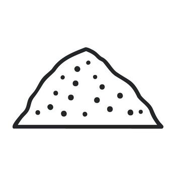 Line art of sand dune with dots and waves in minimalist style vector