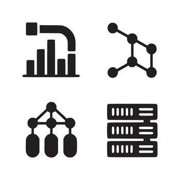 datos analítica íconos conjunto ilustración vector