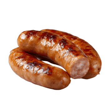 Grilled sausages with beautiful brown crust on a for culinary and food related content png