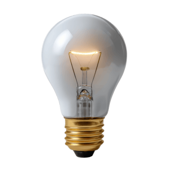 fechar acima do vintage luz lâmpada com brilhando filamento em png