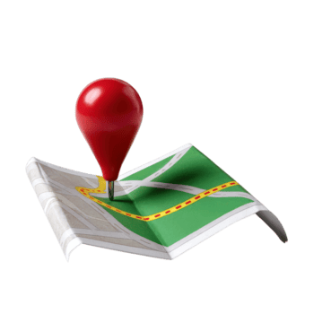 rood pin markering plaats Aan kaart met groen achtergrond en geel stippel lijnen voor navigatie en exploratie png