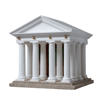 classico architettura bianca tempio con colonne e frontone rappresentazione per storico e educativo temi png
