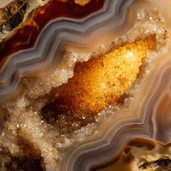 The Heart Of A Desert Agate Shows Its Crystalline Form photo