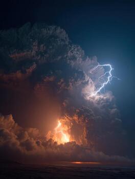 The Furious Sight Of Lightning In A Volcanic Eruption photo