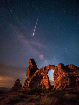 The Fleeting Sight Of A Meteor Above Turret Arch photo