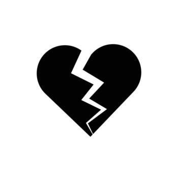 roto corazón icono aislado en blanco antecedentes vector