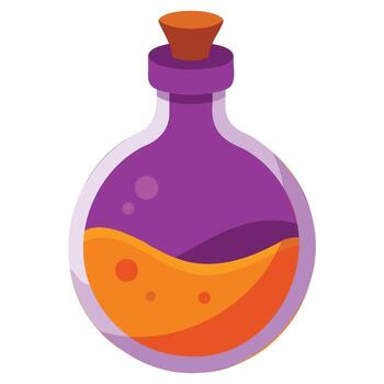 Witch Potion and Magic Elixir Bottle Design vector