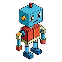 voxel y píxel Arte 3d robot vectores diseño