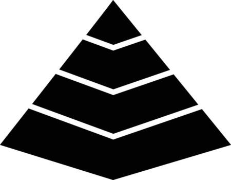 Pyramid chart icon. Pyramid infographic sign. Triangle hierarchy data segments collection symbol. flat style. vector