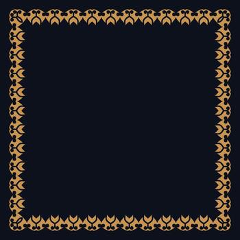 Rectangle golden certificate border pattern line photo frame islamic wedding invitation background with mandala squire a frame vector