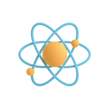 detailliert 3d Atom Rendern auf transparent Segeltuch abbilden wissenschaftlich Präzision und Einfachheit png