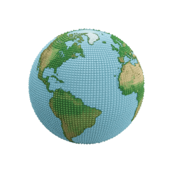 digitale raffigurazione di il terra globo con pixelated struttura che rappresentano globale connessione png