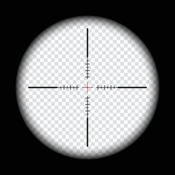 sniper scope crosshairs view. sniper sight with measurement marks. vector