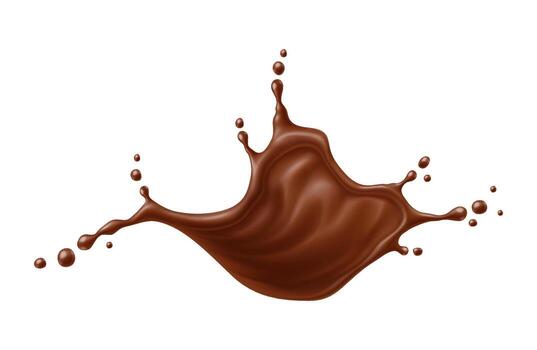 Chocolate splash and flow wave realistic 3d splash vector