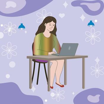 trabajo en el computadora vector