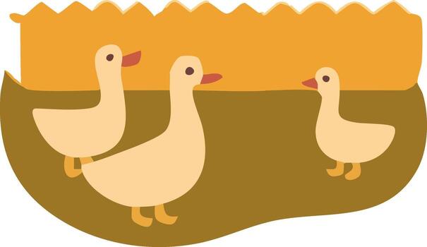 An image showing three beige ducks vector