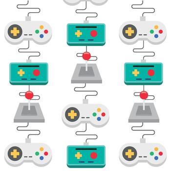 Retro Gaming Console Pattern. vector