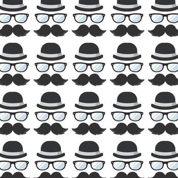 Hipster style elements pattern. vector