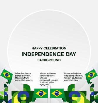 Brasil independencia día festivo diseño presentando cuadrado resumen patrones con bandera detalles, genial para nacional día en línea efectos visuales vector
